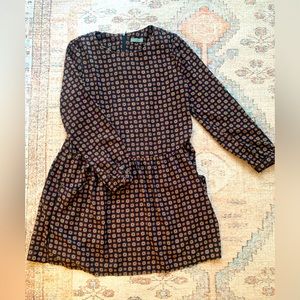 Cute boho style long sleeved print dress with pockets